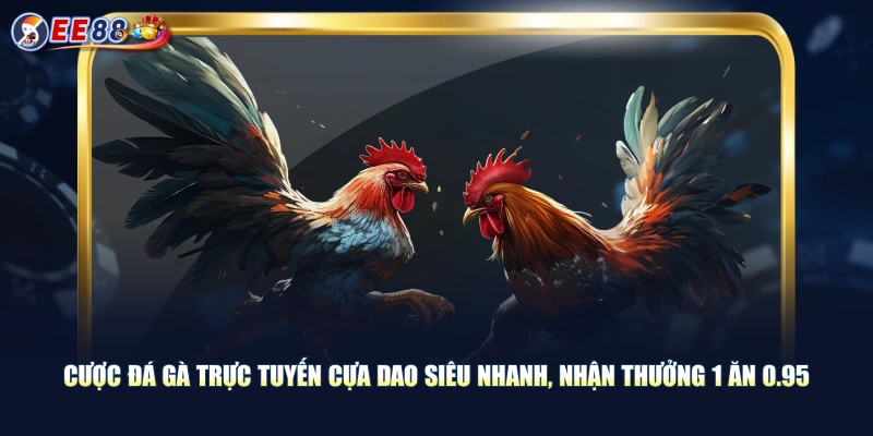 Cược đá gà trực tuyến cựa dao siêu nhanh, nhận thưởng 1 ăn 0.95